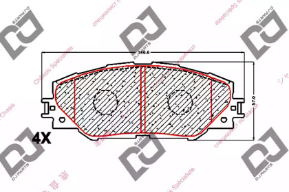 Комплект тормозных колодок DJ PARTS BP1637